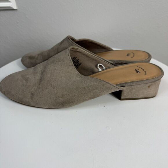 Gap Suede Mule Slide Shoes Sz 8 ICED TAUPE - Picture 4 of 8